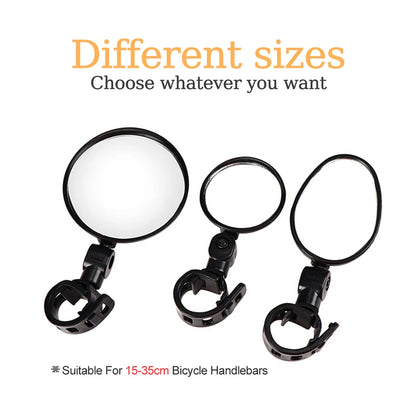 1/2PCS Bicycle Rearview Mirror 360 Degree Adjustable Rotatable Universal Cycling Handlebar Rear View Mirrors for MTB Road Bi…