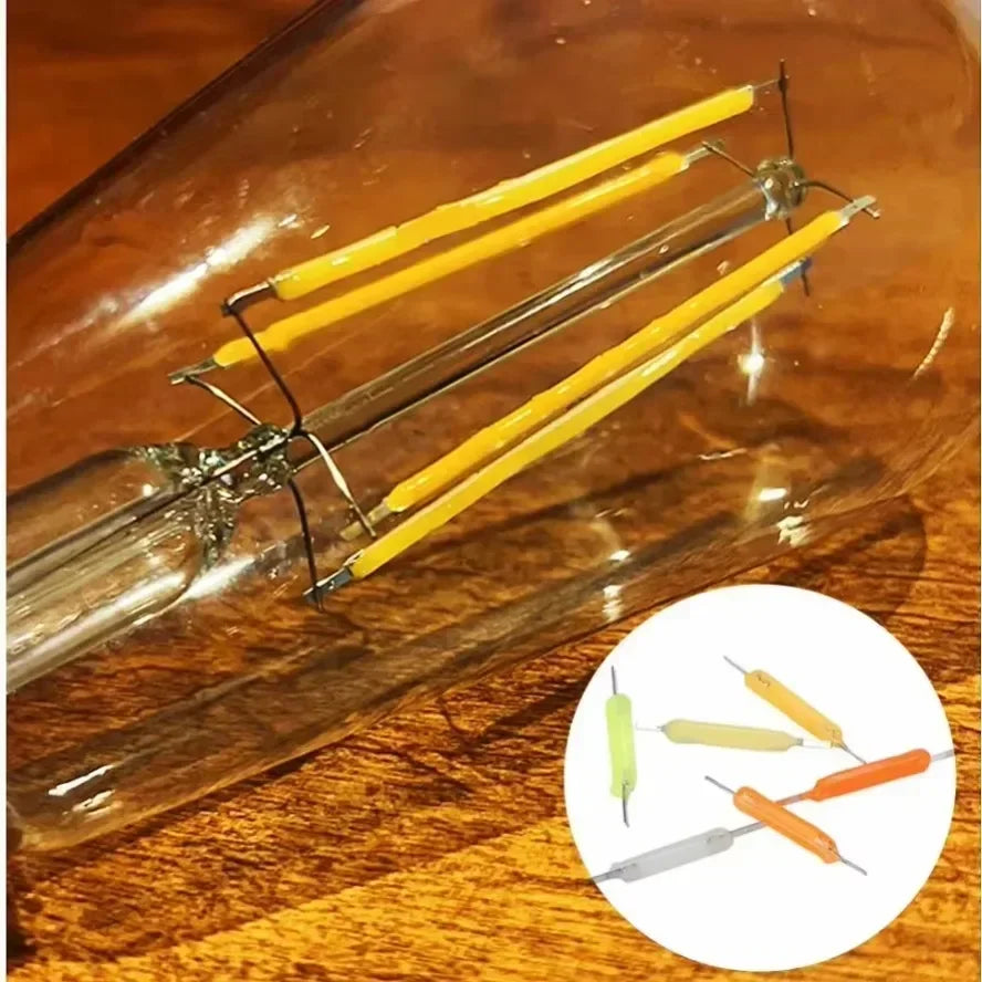 5~100PCS Per Box 3V 38mm LED Filament Multicolour COB Edison Bulb Lamp Incandescent Light Diodes Accessories Holiday Lightin…