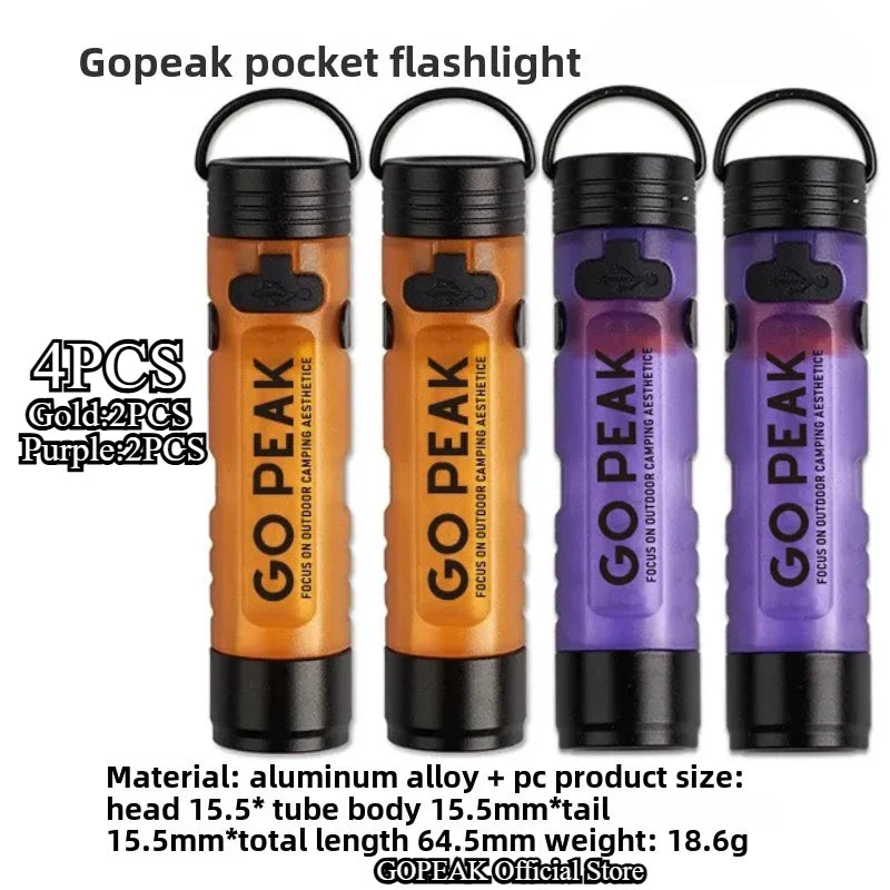 GOPEAK Pocket Mini Flashlight Outdoor Key Clip Cap Ambient Led Long Endurance Disaster Relief Emergency 5050 Small Light - i…