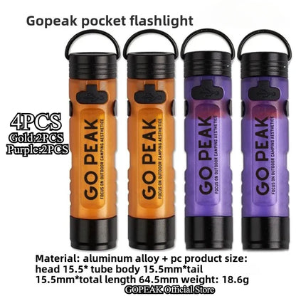 GOPEAK Pocket Mini Flashlight Outdoor Key Clip Cap Ambient Led Long Endurance Disaster Relief Emergency 5050 Small Light - i…