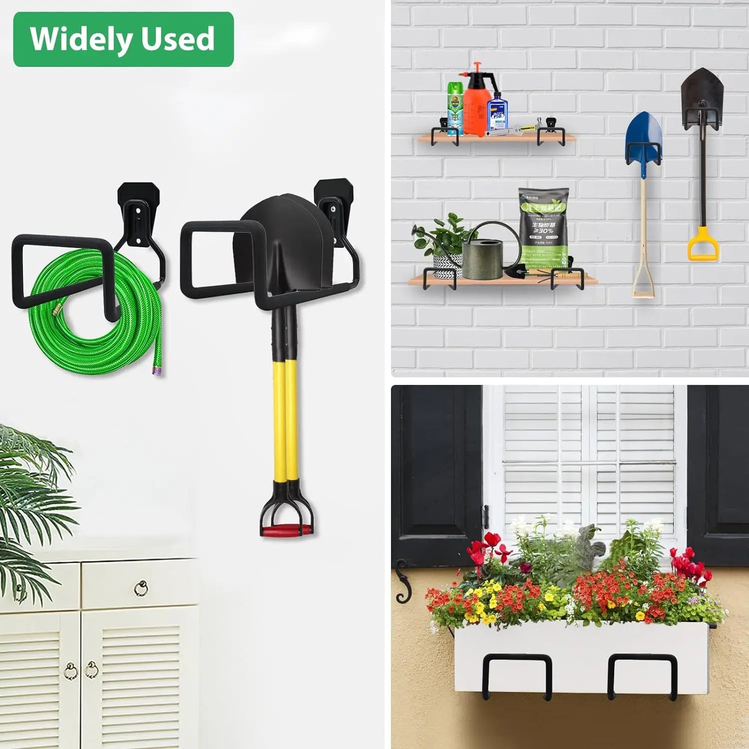 1/2 Pack Garden Hose Holder - Wall-Mounted Hose Hanger, Heavy-Duty Water Hose Holder for Outdoor/Indoor Use in the Yard, Dur…