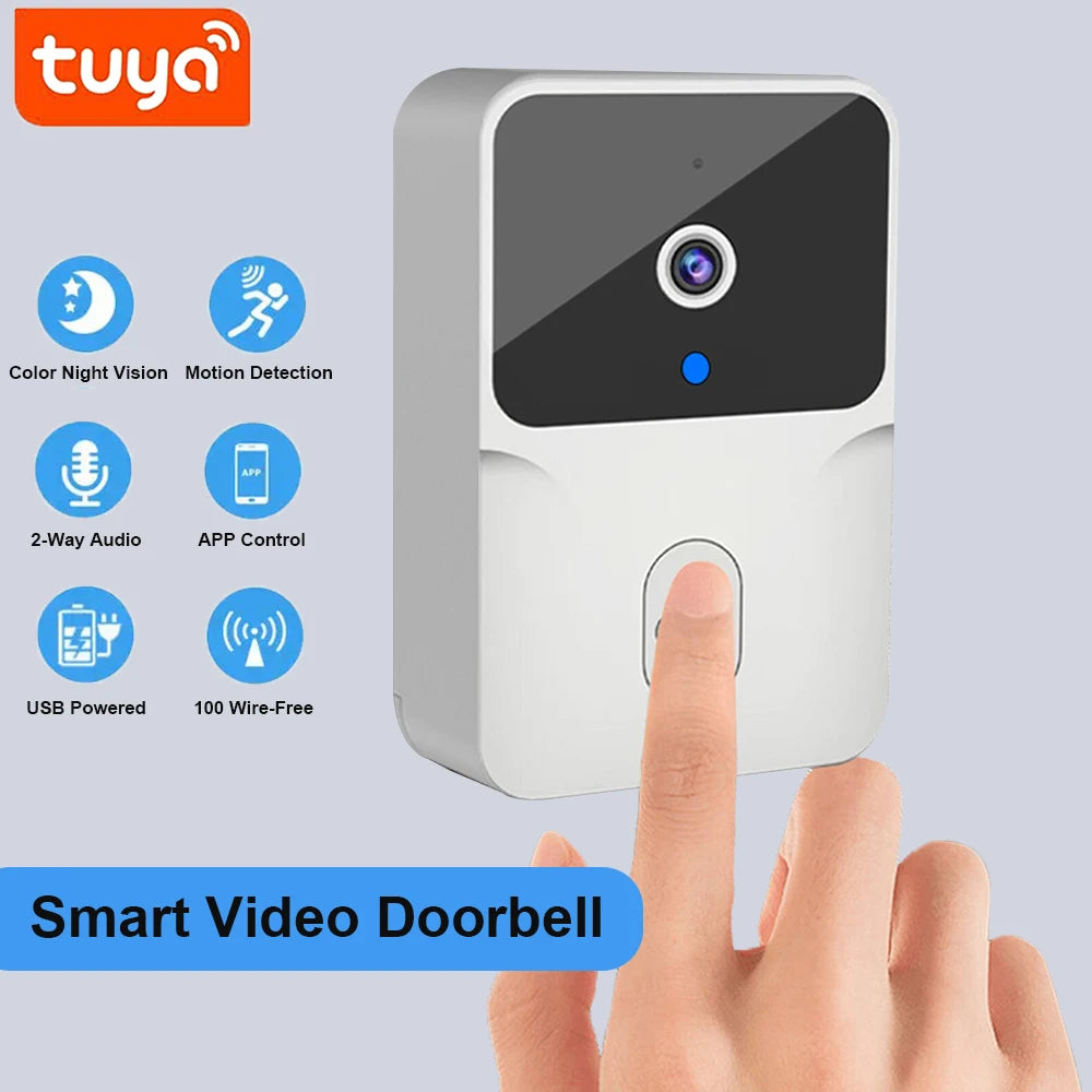 Tuya WiFi Video Doorbell Wireless HD Camera IR Alarm Security Smart Home Door Bell WiFi Intercom for Home - image 7