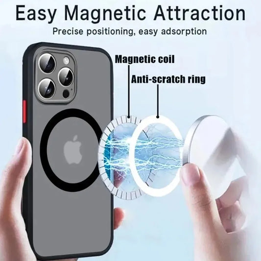 Luxury Armor Matte For Magsafe Magnetic Wireless Charging Case For iPhone 17 16 15 14 13 12 11Pro Max Mini Plus Shockproof C…