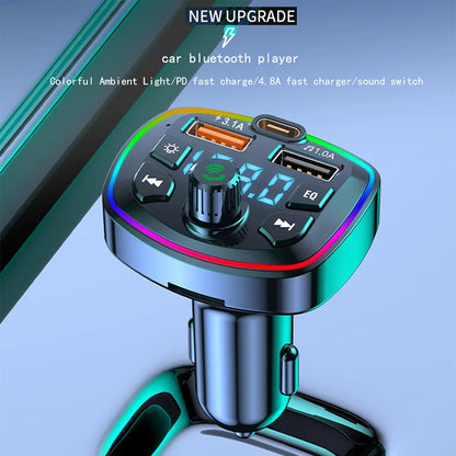 Car Bluetooth 5.0 FM Transmitter Wireless Adapter Mic Audio Receiver Auto MP3 Player 2.1A Dual USB Fast Charger Car Accessor…