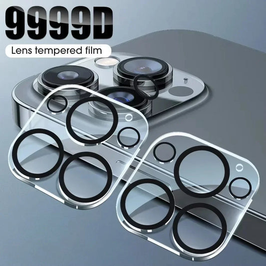 1-5Pcs Tempered Glass for iPhone 17 16 15 14 13 Pro Max Plus Mini Camera Lens Protector Black Circle Protective Lens Film Co…