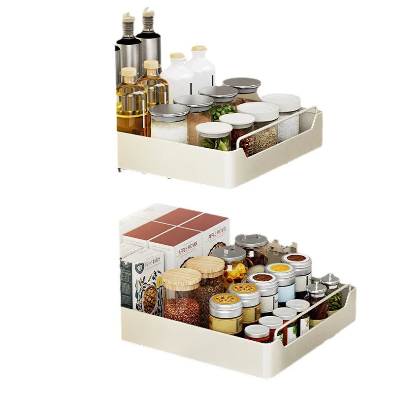 Kitchen Storage metal holdetr with Slide Rails Pull-out Drawer Storage Tray Spice Storage Rack Cabinets Organizer - image 5