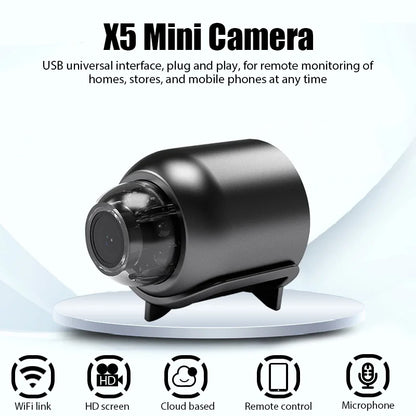 Mini Camera 1080P Clear Night Vision Lightweight Portable Premium Cams Motion Detection Wireless Surveillance Protection Cam…