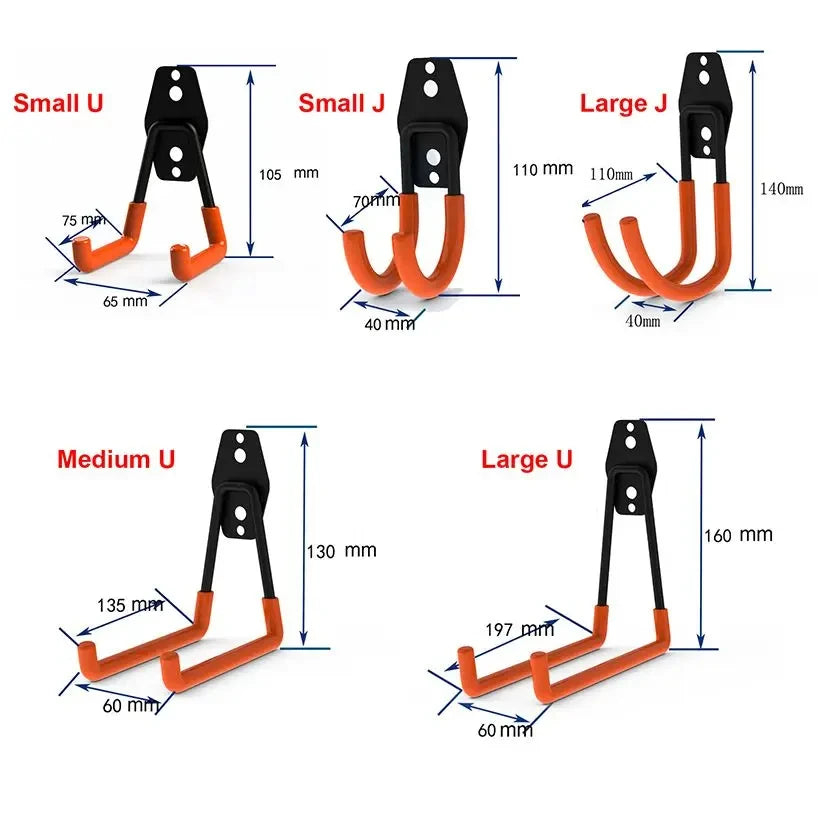 Heavy Duty Metal Hook Garage Organizer Wall Mount Bicycle Hanger Hooks Wall Mount Anti-slip Storage Hook For Ladders Garden…