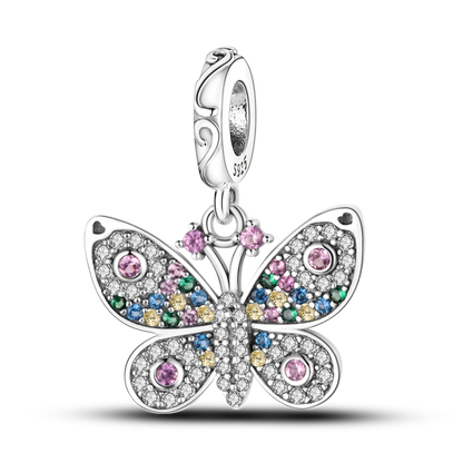 2026 Hot Sale Charms Bead 925 Sterling Silver Pink Butterfly Luminous Firefly Dangle Fit Bangle Bracelet Necklace DIY Jewelr…