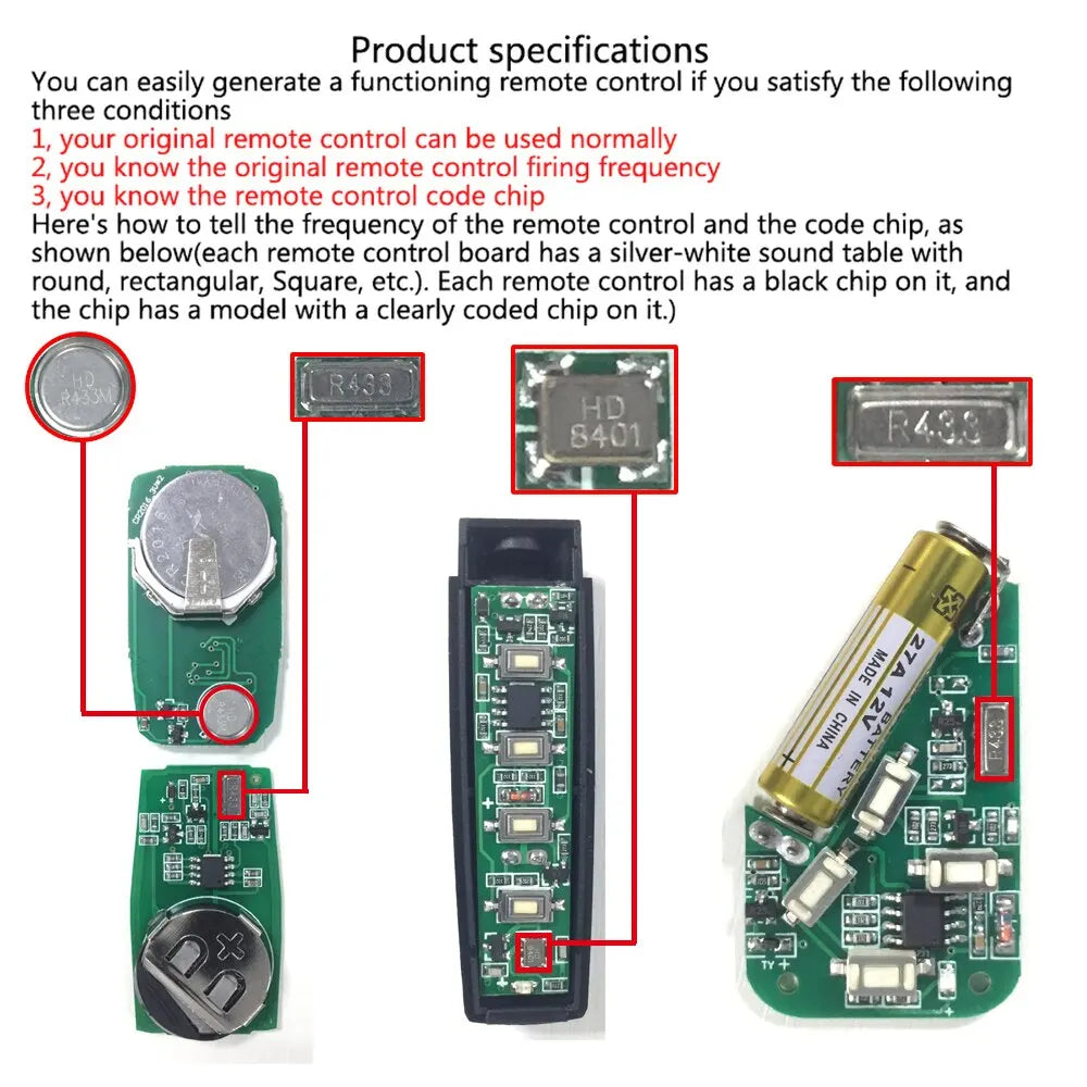 433MHz Auto Copy Remote Control Electric Garage Door Opener Remote Controller Duplicator Clone Cloning Code Transmitter - im…
