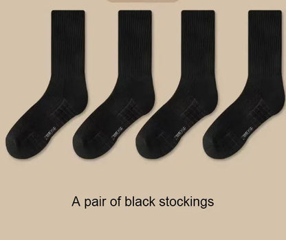 1pairs Socks Men's cotton deodorant winter towel bottom with velvet mid-tube white stockings thickened sports basketball soc…