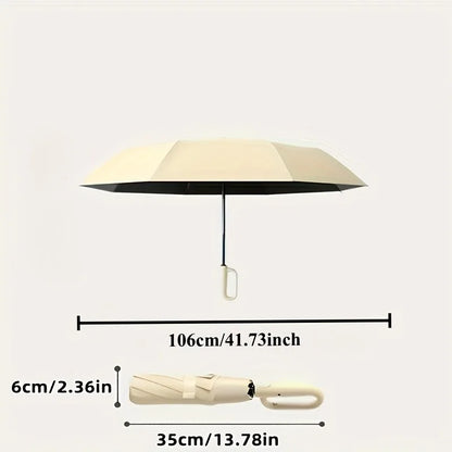 UV Protection Casual Folding UPF50+ Automatic Umbrella With Loop Buckle, Stylish Design Compact Sun, For Outdoor Travel - im…