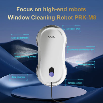 PuRuiKai Portable Window Cleaning Robot,Intelligent Cleaning with Dubbele Nozzle Water Sprayer, Remote Control - image 3