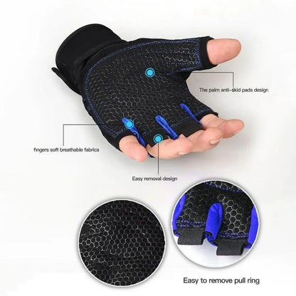 Gym Gloves for Men Women Fitness Weight Lifting Wristband Gloves Body Building Training Sports Exercise Cycling Glove Shockp…