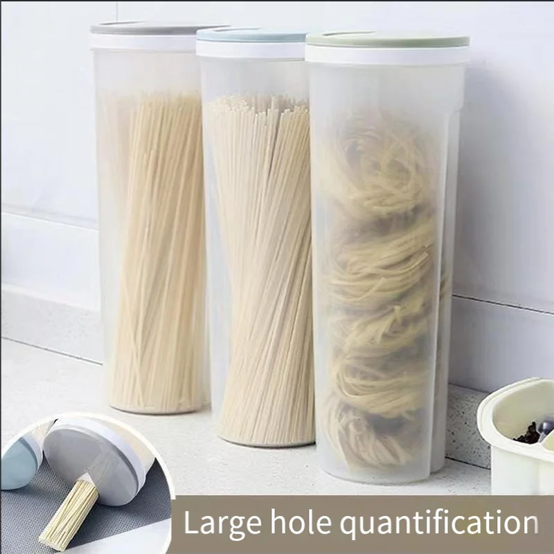 1pc Noodles Sealed Can Food Storage Spaghetti Noodle Pasta Container With Locking Lid Food Grade Plastic Kitchen Storage - i…