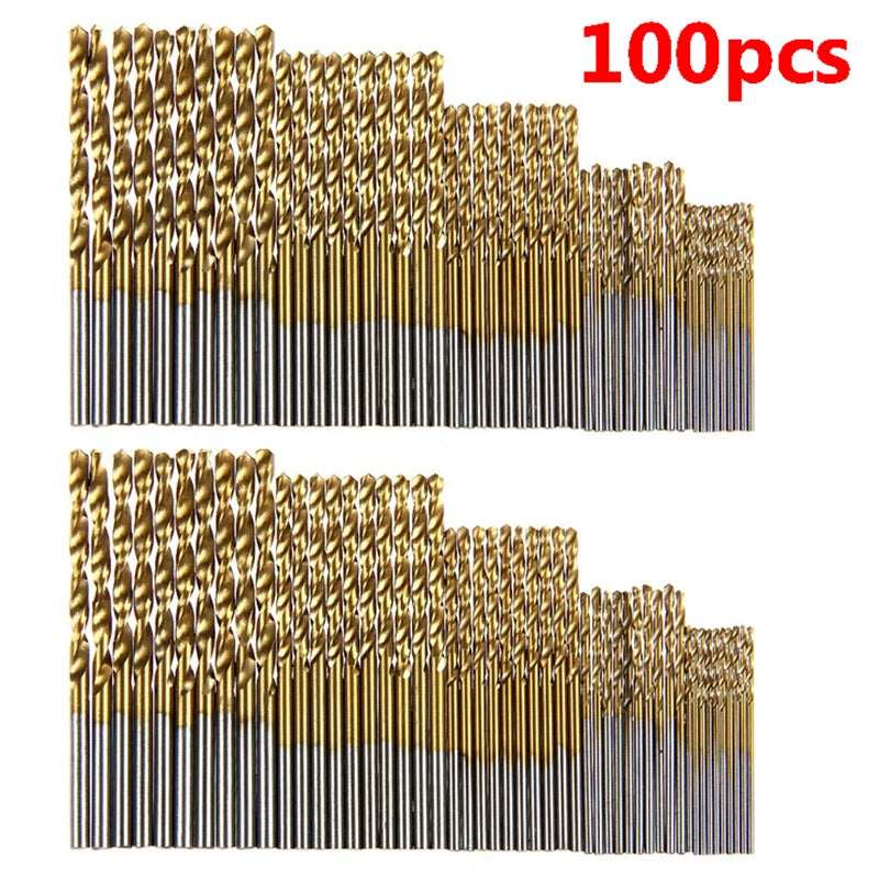 100/50Pcs Titanium Coated Drill Bits HSS High Speed Steel Set Tool Quality Power Tools 1/1.5/2/2.5/3mm - image 6