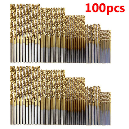100/50Pcs Titanium Coated Drill Bits HSS High Speed Steel Set Tool Quality Power Tools 1/1.5/2/2.5/3mm - image 6