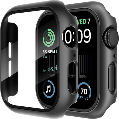 Tempered Glass+Cover For Apple Watch 11 10 9 8 7 46mm 42mm PC Bumper Screen Protector Case iWatch Series 7 6 5 4 SE3 44 40 4…