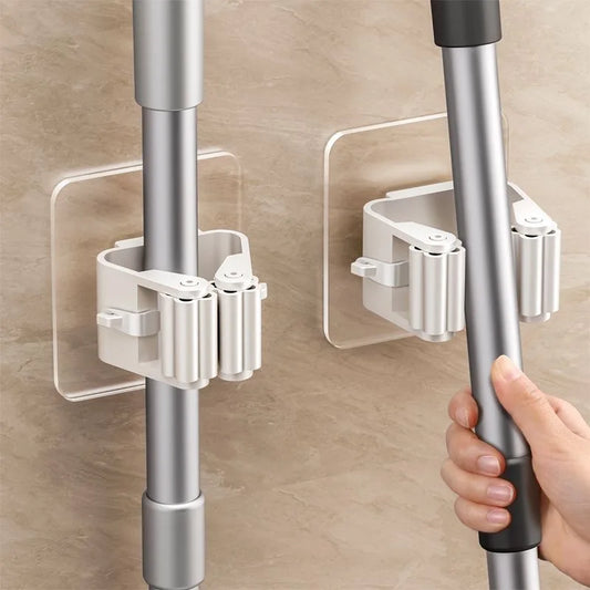 Multi-Purpose Hooks Adhesive Wall Hanging Mop Rack Broom Hanger Hook Kitchen Bathroom Organization Home Organizer Accessorie…
