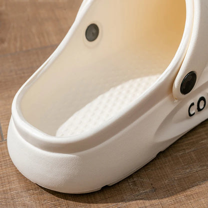 Women's Men's Slippers Summer Anti-Slip Couple Hollow Covered Toe Indoor Outdoor Casual Thick Bottom Sandals for Home Adults…