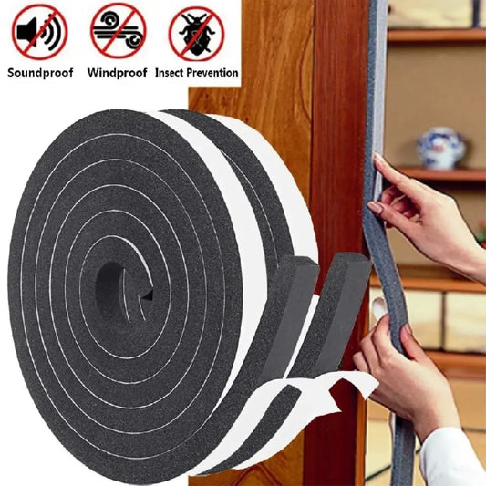 4m Foam Window Sealing Strips Windproof Sound-Proof Door Weather Stripping Dustproof Self-adhesive Tape Door Seam Sealing St…