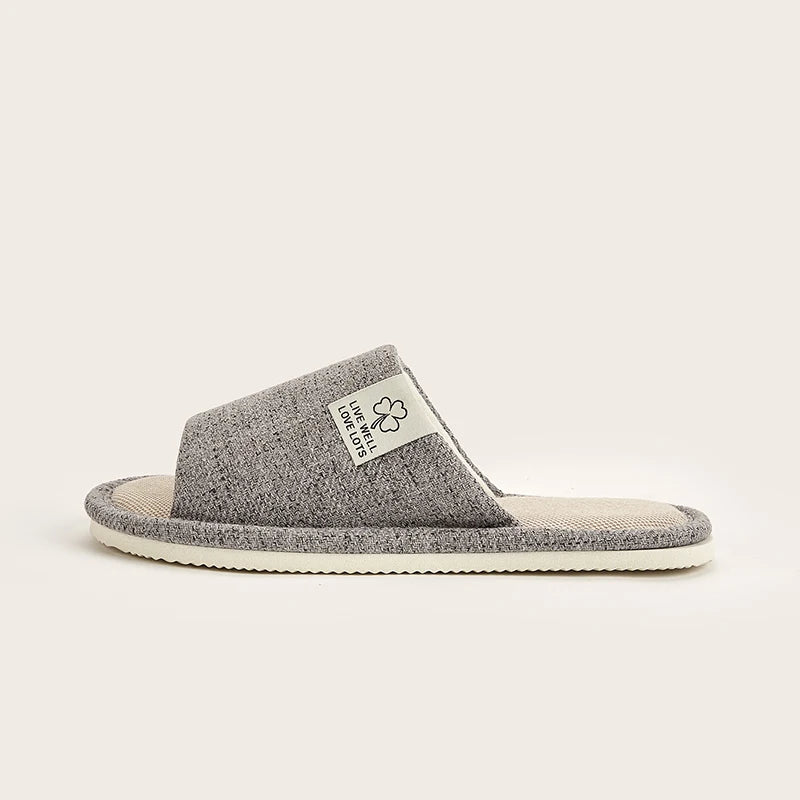 Home Linen Slippers For Men In Spring&Autumn Comfortable Bedroom Open-toed&Breathable Slippers Men's & Women's Shoes Summer…