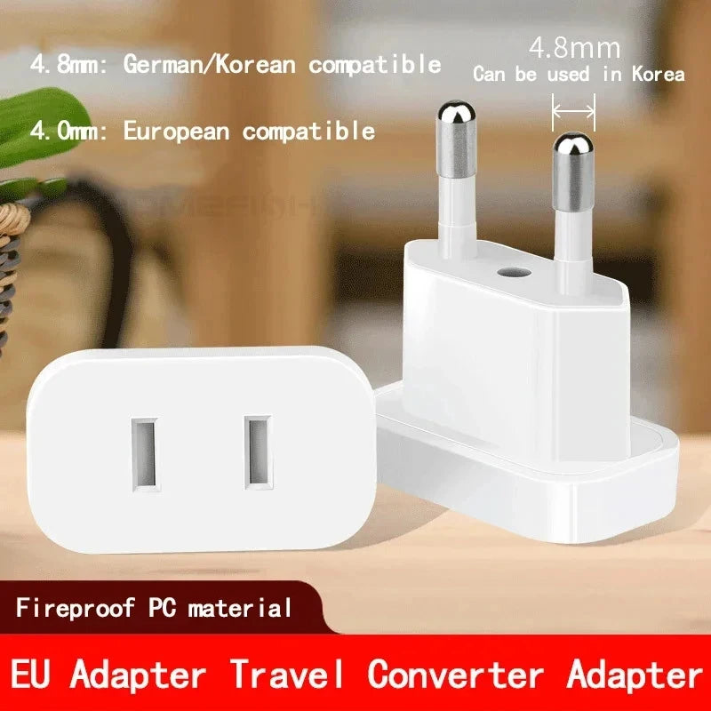 1 Pcs 4.8mm Power Plug Adapter US To EU Euro Europe Plug Power Plug Converter Travel Adapter Power Converter Outlet - image 5