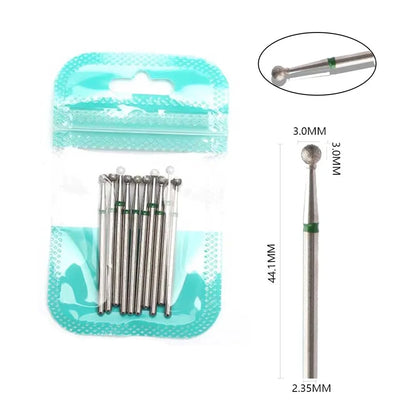 10pcs Diamond Milling Cutter Nail Drill Bits Set For Manicure Accessory Pedicure Eletric Machine Nail Bit Brush Burr Tools -…