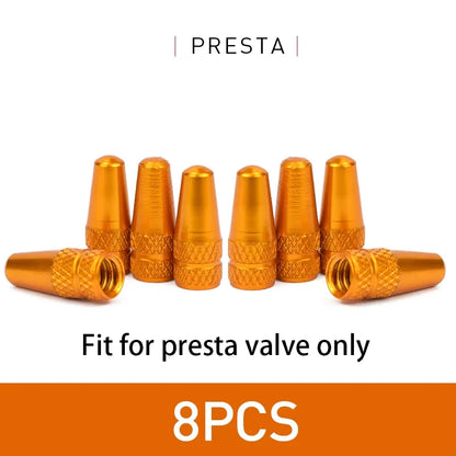 4/8pcs Aluminum Alloy Bicycle Tire FV Valve Cap MTB Road Bike Covered Protector Road MTB Tyre Dustproof Bike Presta Valve -…