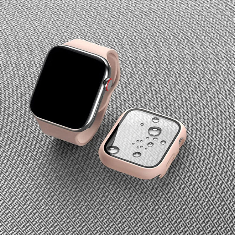 Tempered Glass+Case For Apple Watch 38mm 40mm 41mm 42mm 44mm 45mm 46mm Screen Protector Protective Cover iWatch 10 8 7 9 6 S…