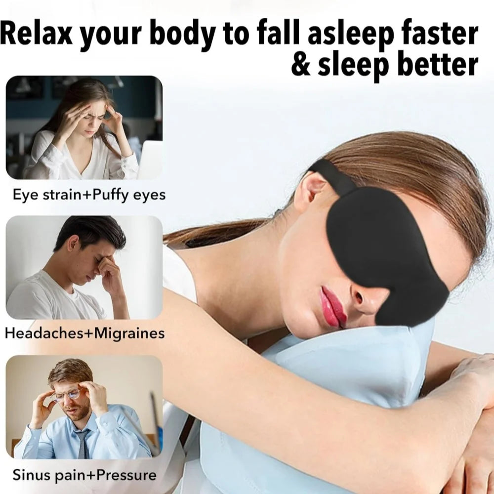3D Sleep Mask Blindfold Sleeping Aid Soft Memory Foam Eye Mask for Sleeping Travel Light Slaapmasker Eye Cover Lightweight S…
