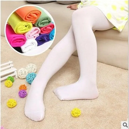 Summer Spring Candy Color Kids Pantyhose Ballet Dance Tights for Girls Stocking Children Velvet Solid White Pantyhose - imag…