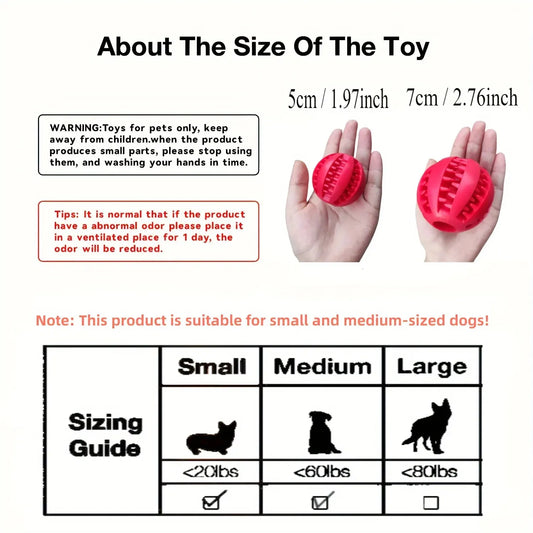 Dog Toy Ball, Nontoxic Bite Resistant Toy Ball for Pet Dogs Puppy Cat, Dog Pet Food Treat Feeder Chew Tooth Cleaning Ball -…