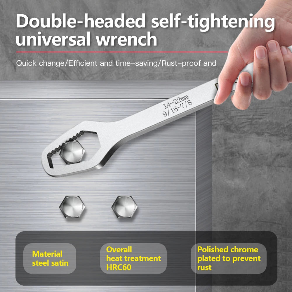 8-22mm Universal Torx Wrench Self-tightening Adjustable Glasses Wrench Board Double-head Torx Spanner Hand Tools for Factory…