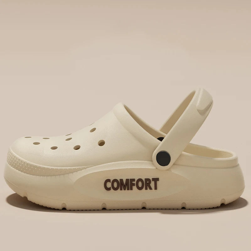 Women's Men's Slippers Summer Anti-Slip Couple Hollow Covered Toe Indoor Outdoor Casual Thick Bottom Sandals for Home Adults…