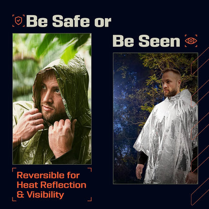 Emergency Waterproof Raincoat Aluminum Film Disposable Poncho Warm Thermal Rainwear Blankets Survival Tools Camping Equipmen…