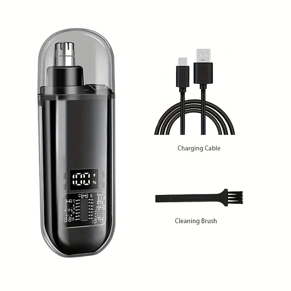 Men's Nose Hair Trimmer USB Rechargeable Electric Nose Ear Hair Clipper LED Display Portable Grooming Tool - image 6