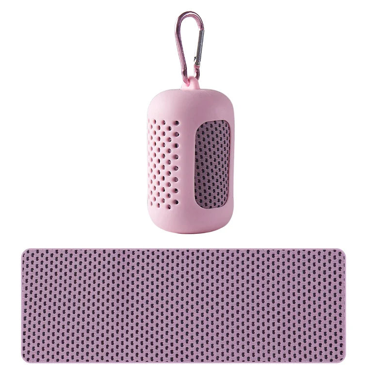 Portable Circular Silicone Wrapped Cold Towel Cooling Towel Quick Drying Polyester Fiber Towels Beach Accessories Sport Fitn…