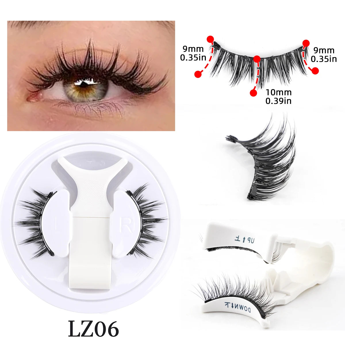 Hot 1 Pair Magnetic Eyelashes Handmade Fluffy Faux Mink Lashes Reusable Natural False Eyelashes and Magnetic Tweezers Set Ma…