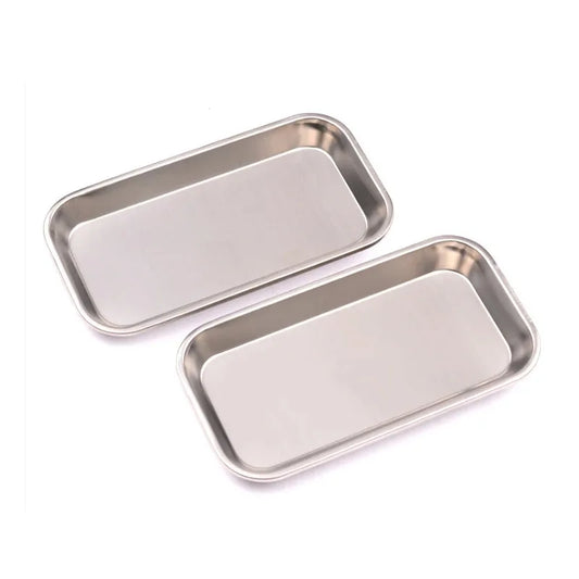 1/2pcs Kitchen Tray Stainless Steel Square Storage Tray Dental Medical Tool Nail Tattoo Dental Medical Device Supplies Tray…