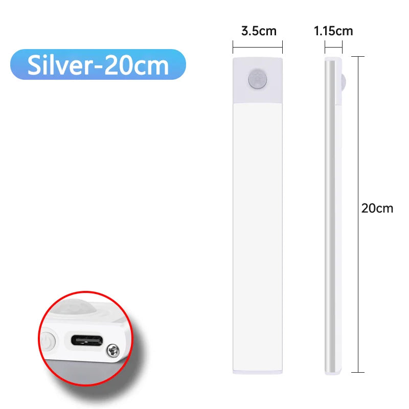 Motion Sensor Night Light USB Rechargeable Wireless Lamp Under Cabinet Led Lights for Kitchen Cabinet Bedroom Wardrobe Light…