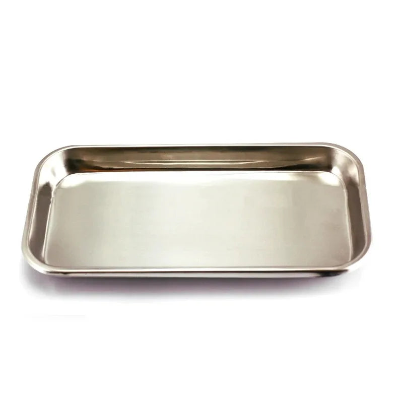 1/2pcs Kitchen Tray Stainless Steel Square Storage Tray Dental Medical Tool Nail Tattoo Dental Medical Device Supplies Tray…