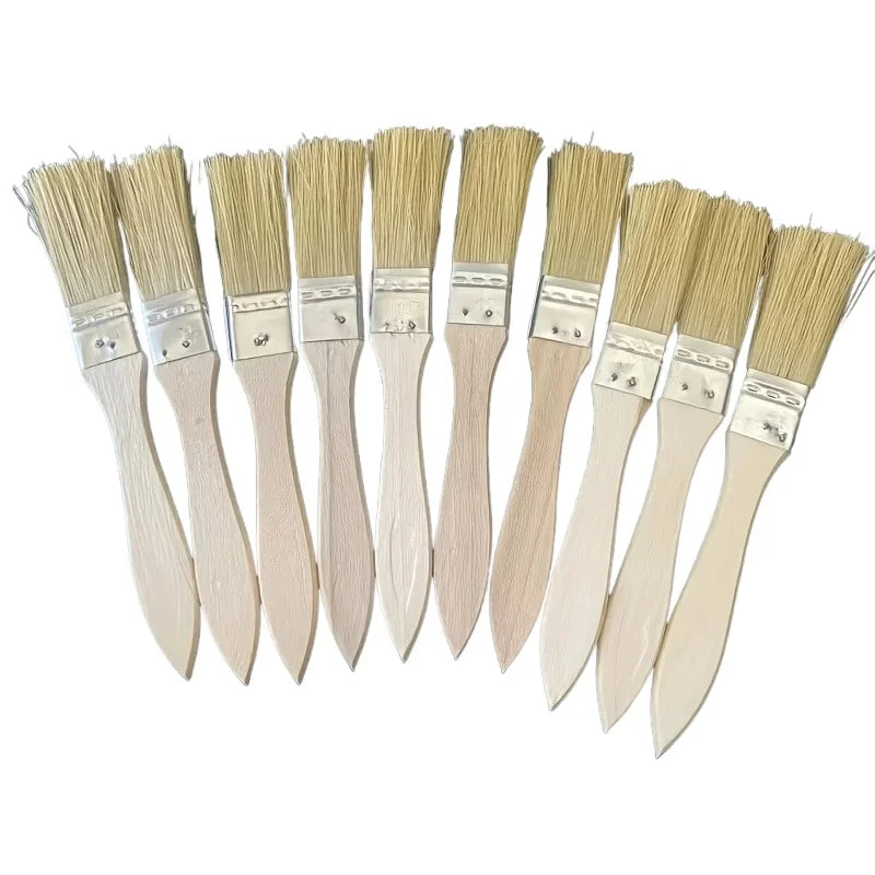 10 pig mane brushes, suitable for art, handicrafts, plastering, painting, glue application, wooden handles - image 5