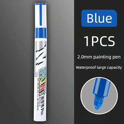 Car Paint Scratches Repair Brush Pen Waterproof Water Paint Marker Pen Car Tire Tread Care Automotive Black White Red Silver…