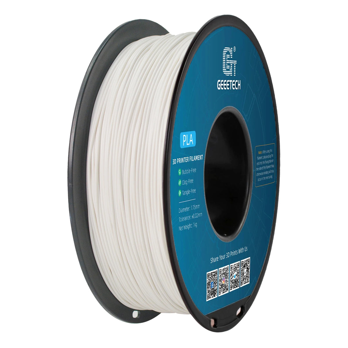 Geeetech 3d Printer Filament PLA PETG Plastic 1kg 1.75mm,Tangle-Free, 3d Printing Wire Materials, Black, White, Vacuum Packa…