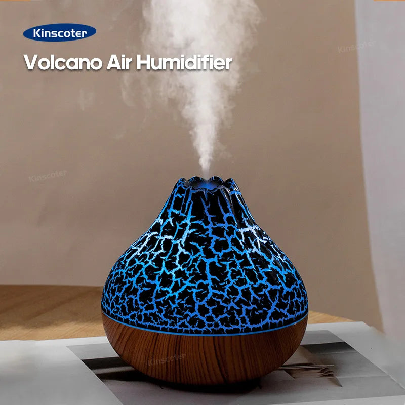 Volcano Air Humidifier 300ml Desktop USB Water Mist Diffuser Purifier Air Freshener Nebulizer with Colorful Ambient Night Li…