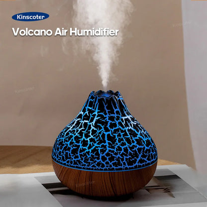 Volcano Air Humidifier 300ml Desktop USB Water Mist Diffuser Purifier Air Freshener Nebulizer with Colorful Ambient Night Li…