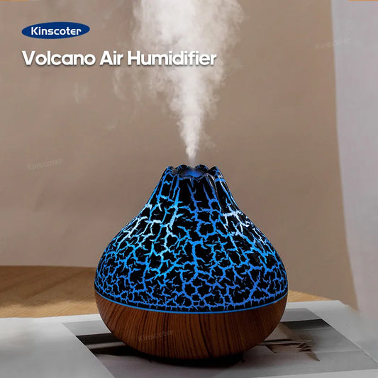 Volcano Air Humidifier 300ml Desktop USB Water Mist Diffuser Purifier Air Freshener Nebulizer with Colorful Ambient Night Li…