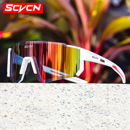 SCVCN New Outdoor Cycling Sunglasses Men Road Driving Bike Glasses Sports Mountain Climbing Women Bicycle Cycling UV400 Gogg…