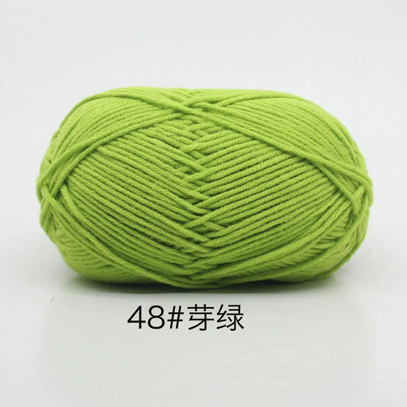 40-50g/Set 4ply Milk Cotton(80%) Knitting Yarn Needlework Dyed Lanas For Crochet Craft Sweater Hat Dolls At Low Price - imag…